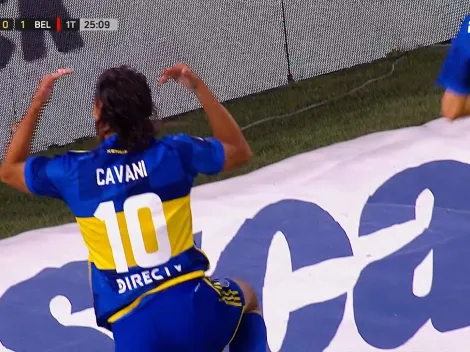 El gesto de Edinson Cavani a la hinchada de Boca tras el gol de Belgrano