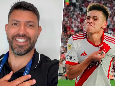 La reacción del Kun Agüero al GOLAZO del Diablito Echeverri