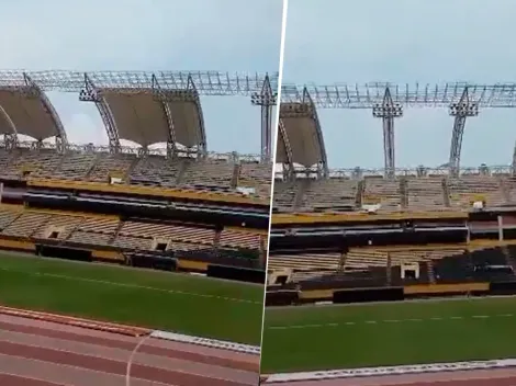 VIDEO: se desprendió parte del techo del estadio de Deportivo Táchira a días de jugar contra River
