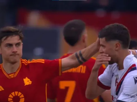 El golpe de Paulo Dybala a un rival en pleno Roma vs. Bologna