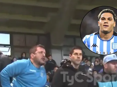 Juanfer Quintero increpó a un hincha de Racing tras el papelón en la Copa Argentina y lo invitó a pelear