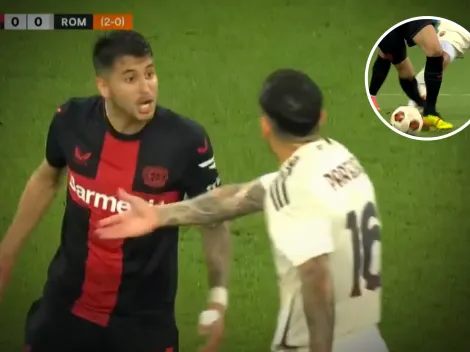 La patada de Leandro Paredes a Exequiel Palacios que desató el cruce entre los campeones del mundo en la Europa League