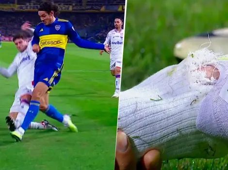 VIDEO | El patadón que le dieron a Cavani y que no terminó en penal para Boca