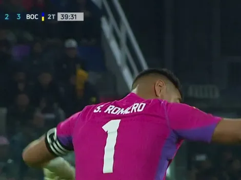 El gesto de Romero a sus compañeros luego del tercer gol de Boca