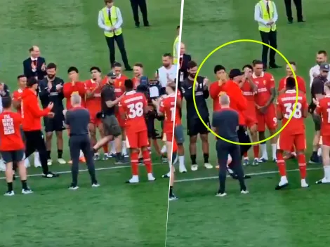 VIDEO | No se vio en TV: el controversial gesto de Darwin Núñez con Jürgen Klopp en su despedida de Liverpool