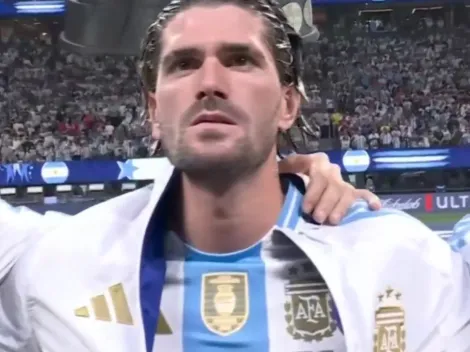 El gesto de Rodrigo de Paul durante el himno de la Selección Argentina