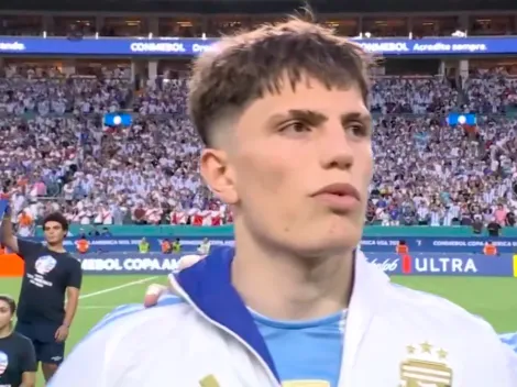 El gesto Alejandro Garnacho durante el himno de Argentina
