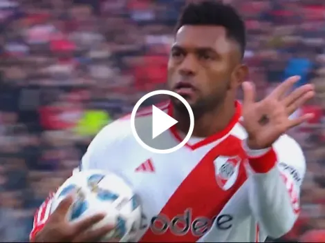 Qué decía la mano de Borja en el festejo de su gol ante Lanús