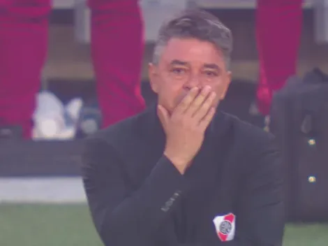 El llanto de Marcelo Gallardo en el minuto de silencio por la muerte de su padre en River vs. Rosario Central