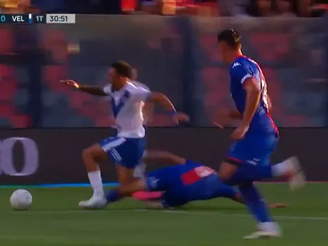 Joaquín García sufrió la fractura de su tobillo tras disputar la pelota con Benegas