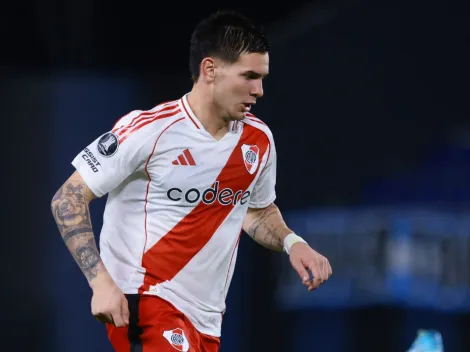 No se vio en TV: el gesto de Mastantuono con un hincha luego del empate de River