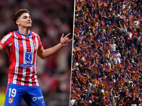 Hinchas del Barcelona pidieron por Julián Alvarez en la previa del partido con Real Madrid