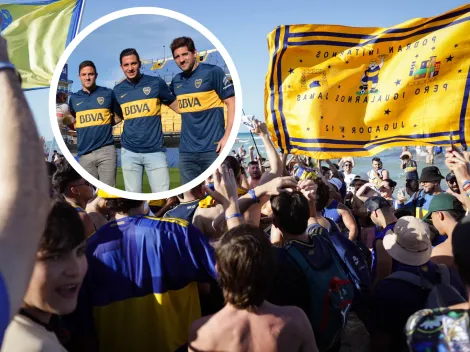 Se fue de Boca enfrentado con Riquelme y ayer sorprendió con su presencia en el banderazo en Miami
