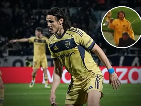 No se vio en TV: los picantes gestos de Edinson Cavani a un hincha tras el triunfo de Boca ante Independiente Rivadavia