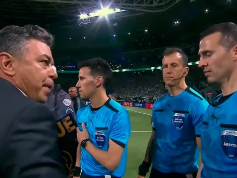 No se vio en TV: Gallardo encaró a los árbitros tras la eliminación de River ante Palmeiras