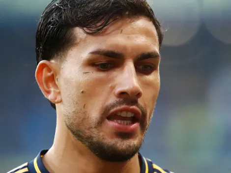 El gesto de resignación de Paredes tras la derrota ante Defensa y Justicia