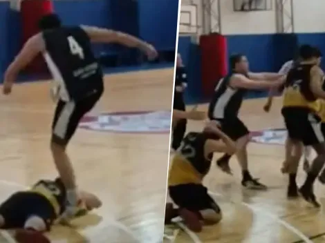 Brutal agresión en el básquet amateur: un jugador le pisó la cabeza a otro y fue suspendido de todas las competencias