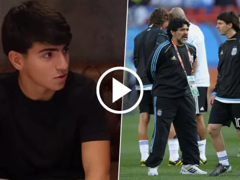 Benjamín Agüero se la jugó y eligió entre su abuelo Diego Maradona y Messi