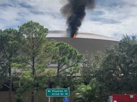 Teto do estádio dos Saints pega fogo em Nova Orleans