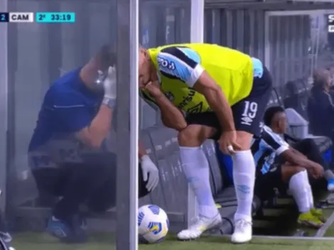 Reação de Churín viraliza na web e faz torcida do Grêmio contagiar: "Vai voar na Série B"; atacante é pedido para permanecer em 2022