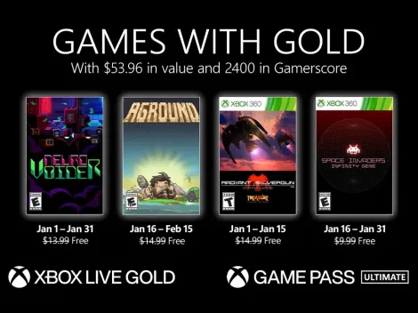 Xbox Games with Gold de janeiro de 2022 terá NeuroVoider, Aground e mais