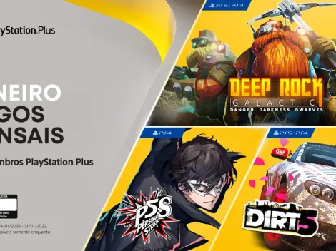 Deep Rock Galactic, Dirt 5 e Persona 5 Strikers são os jogos da PS Plus de Janeiro