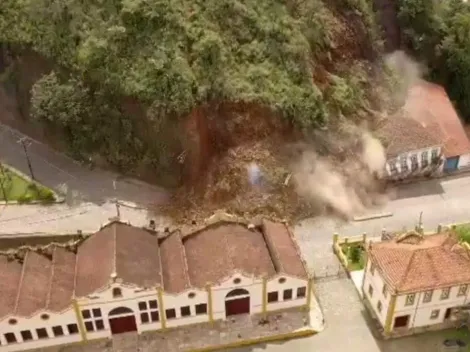 Deslizamento de terra destrói imóveis históricos em Ouro Preto; solo estava encharcado por conta das chuvas
