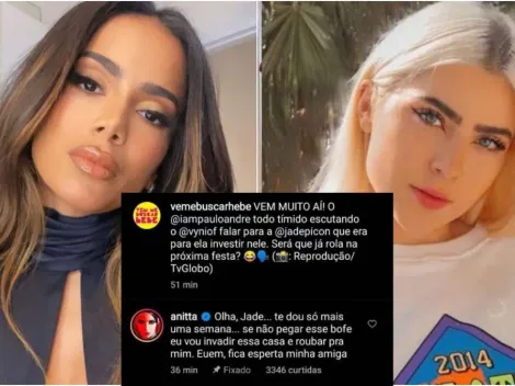 BBB 22: Anitta demonstra interesse em participante e manda recado a Jade Picon: "Vou roubar pra mim"