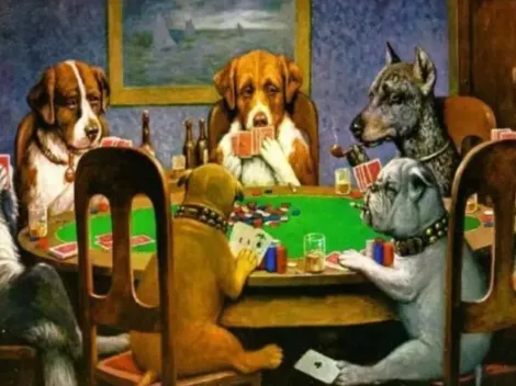 O poker como obra de arte: coleção de pinturas do final do século XIX retrata cães jogando poker; uma das obras é avaliada em mais de R$ 2 milhões