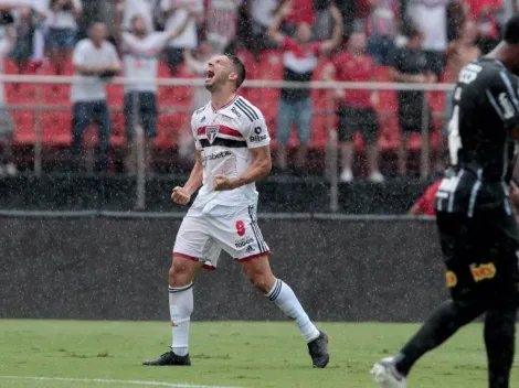 TOCARAM NELE! Calleri celebra vitória do São Paulo