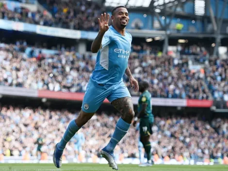 FALA DELE! Cria do Palmeiras, Gabriel Jesus marca 4 na goleada do City e bate recorde na Inglaterra; veja