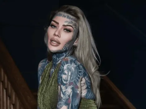 Becky Holt, modelo com 95% do corpo tatuado, surpreende ao expor fotos antes dos 'rabiscos'