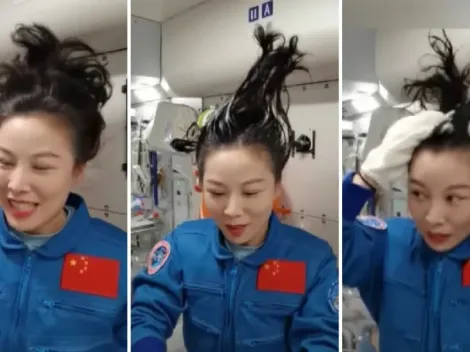 Astronauta chinesa mostra como é lavar o cabelo no espaço