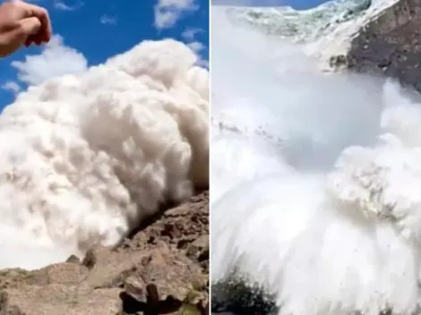 Turista filma momento em que é atingido por avalanche de neve