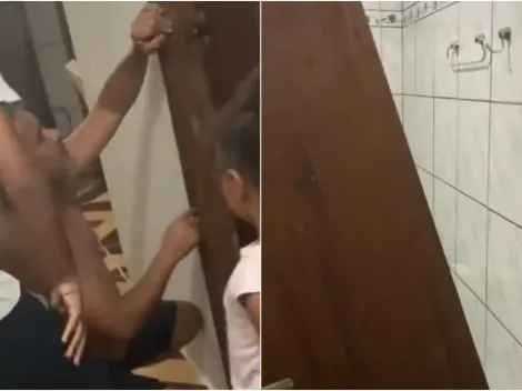 Jovem vai conhecer sogro pela primeira vez e causa confusão ao ficar preso no banheiro