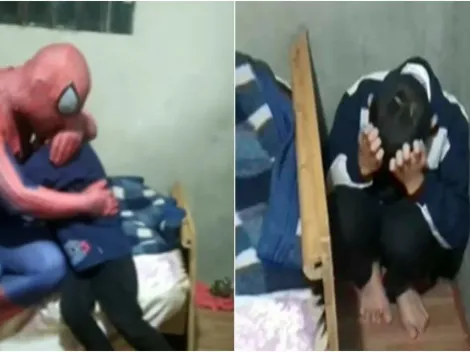 Em vídeo, ‘Homem-Aranha’ acalma menino autista e viraliza entre as redes sociais