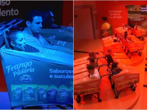 BBB 23: Prova do Líder faz brothers passarem a noite em carrinho de compras