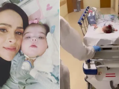 Maria Guilhermina, filha de Juliano e Letícia Cazarré, volta ao hospital