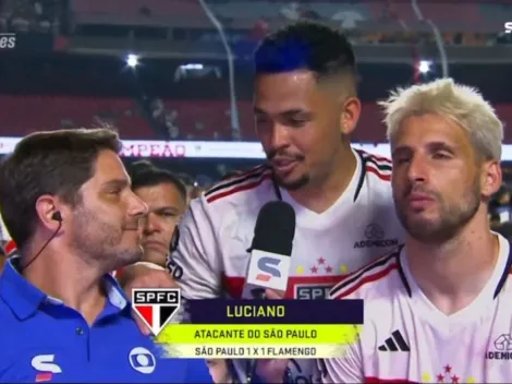 Luciano deixa repórter ‘desconcertado’ com provocação ao Flamengo e leva torcida ao delírio