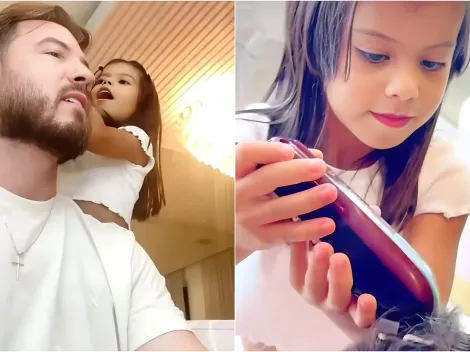 Thiago Nigro impressiona ao mostrar resultado de corte de cabelo feito pela filha de Maíra Cardi