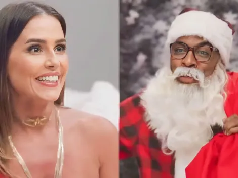Elas por Elas: Mário Fofoca surpreende Lara com roupa de Papai Noel