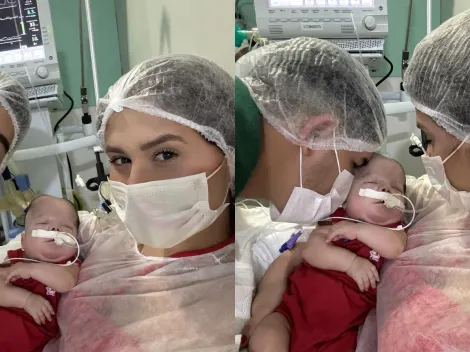 Zé Vaqueiro comemora mesversário do filho no hospital