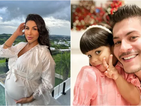 Grávida, Jheny Santucci revela como é seu relacionamento com filha de Arthur Aguiar e Maíra Cardi
