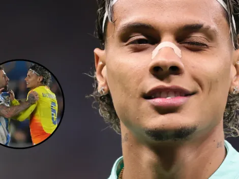 Richard Ríos, do Palmeiras, provoca Otamendi e câmeras flagram