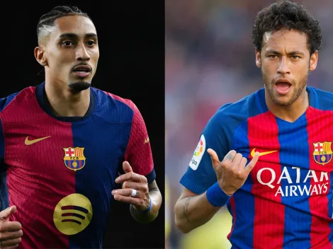 Números de Raphinha pelo Barcelona são 60,6% inferiores aos de Neymar