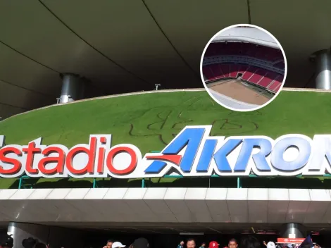 El estado actual del campo de juego del Estadio Akron