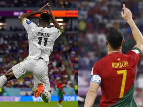 Como el bicho: delantero ghanés festeja como CR7 frente al portugués