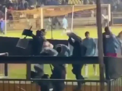 Revelan video de arquero de la UC lanzando una botella hacia los hinchas de la U