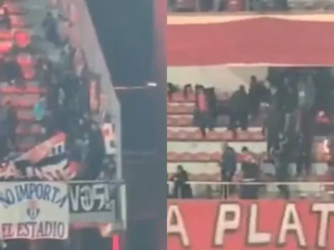 Hincha de la U fue captado lanzando bomba de estruendo a tribuna de Independiente
