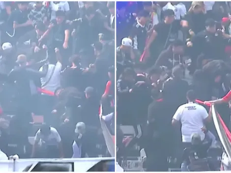 ¡No se puede así! Captan violenta pelea de barristas de Colo Colo en el 'Arengazo'